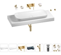 Раковина 90 см со столешницей 120 см Wellsee Croquis в наборе 9 в 1 201008468