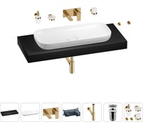 Раковина 90 см со столешницей 120 см Wellsee Croquis в наборе 9 в 1 201008483