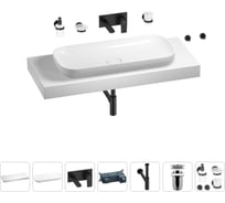 Раковина 90 см со столешницей 120 см Wellsee Croquis в наборе 9 в 1 201008462