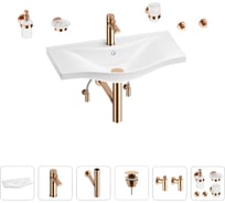 Раковина для ванной Wellsee Bisou 201007379 в наборе 9 в 1