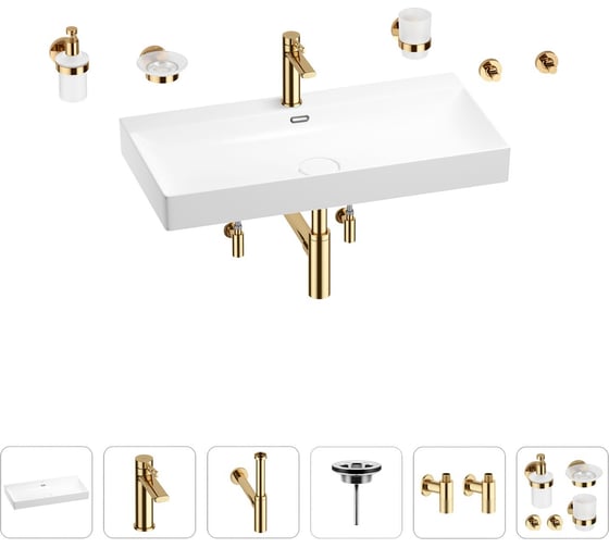 Раковина для ванной Wellsee Bromance в наборе 9 в 1 201007638 1