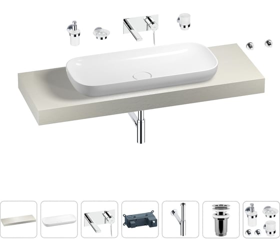 Раковина Wellsee 90 см со столешницей 140 смCroquisв наборе 9 в 1 201008506 1