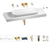 Раковина 90 см со столешницей 140 см Wellsee Croquis в наборе 9 в 1 201008588