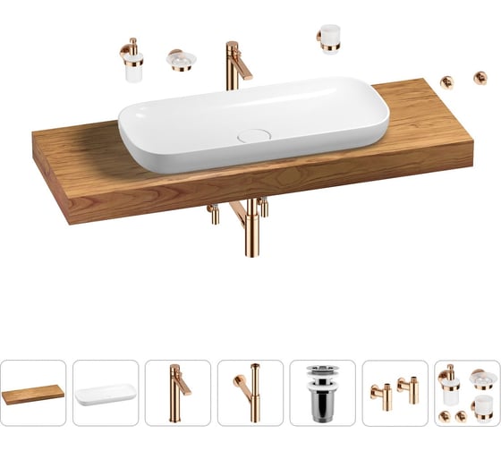 Раковина Wellsee 90 см со столешницей 140 смCroquisв наборе 10 в 1 201008539 1