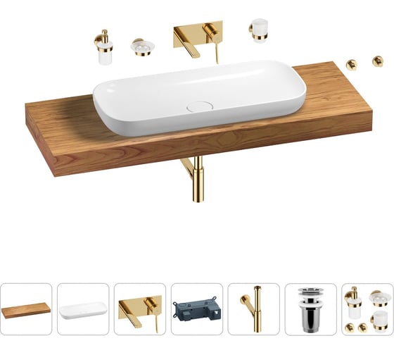 Раковина Wellsee 90 см со столешницей 140 смCroquisв наборе 9 в 1 201008548 1