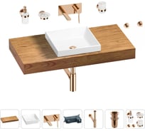 Раковина 40 см со столешницей 100 см Wellsee Doux в наборе 9 в 1 201009209