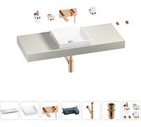 Раковина 40 см со столешницей 100 см Wellsee Doux в наборе 9 в 1 201009289