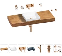 Раковина 40 см со столешницей 100 см Wellsee Doux в наборе 9 в 1 201009329