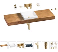 Раковина 40 см со столешницей 100 см Wellsee Doux в наборе 9 в 1 201009443