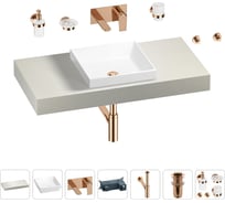 Раковина 40 см со столешницей 100 см Wellsee Doux в наборе 9 в 1 201009164