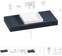 Раковина 40 см со столешницей 100 см Wellsee Doux в наборе 9 в 1 201009185