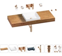 Раковина 40 см со столешницей 100 см Wellsee Doux в наборе 9 в 1 201009324