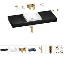 Раковина 40 см со столешницей 100 см Wellsee Doux в наборе 9 в 1 201009383