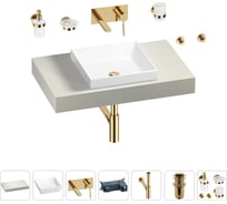 Раковина 40 см со столешницей 80 см Wellsee Doux в наборе 9 в 1 201009048