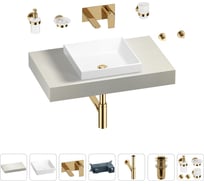 Раковина 40 см со столешницей 80 см Wellsee Doux в наборе 9 в 1 201009043