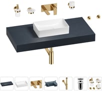 Раковина Wellsee 42 см со столешницей 100 смPure BY201010823 в наборе 9 в 1 201010823