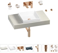 Раковина 40 см со столешницей 80 см Wellsee Doux в наборе 9 в 1 201009044