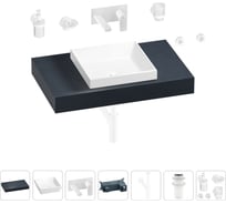 Раковина 40 см со столешницей 80 см Wellsee Doux в наборе 9 в 1 201009065