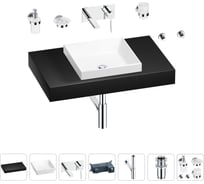 Раковина 40 см со столешницей 80 см Wellsee Doux в наборе 9 в 1 201009146