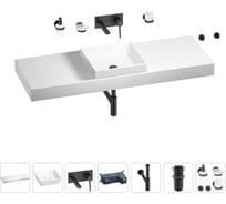 Раковина 40 см со столешницей 100 см Wellsee Doux в наборе 9 в 1 201009487