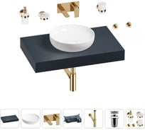 Раковина 42 см со столешницей 80 см Wellsee Chalice Perfection в наборе 9 в 1 201010023