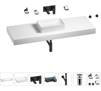 Раковина 42 см со столешницей 140 см Wellsee Pure BY Wellsee в наборе 9 в 1 201011047
