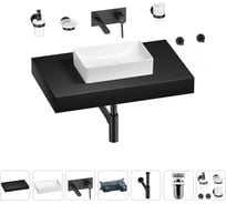 Раковина Wellsee 42 см со столешницей 80 смPure BY201010797 в наборе 9 в 1 201010797