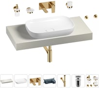 Раковина 60 см со столешницей 100 см Wellsee Croquis в наборе 9 в 1 201008023