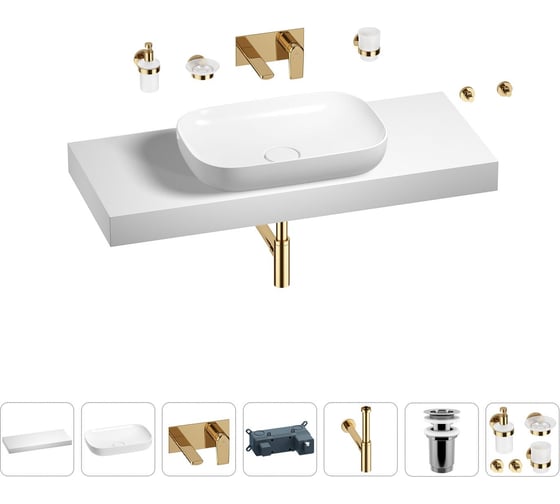 Раковина 60 см со столешницей 120 см Wellsee Croquis в наборе 9 в 1 201008223 1