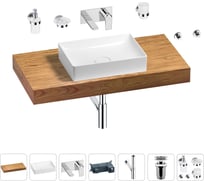 Раковина 50 см со столешницей 100 см Wellsee Pure BY Wellsee в наборе 9 в 1 201011241