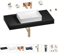 Раковина Wellsee 50 см со столешницей 100 смPure BY201011304 в наборе 9 в 1 201011304