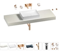 Раковина Wellsee 50 см со столешницей 140 смPure BY201011449 в наборе 9 в 1 201011449