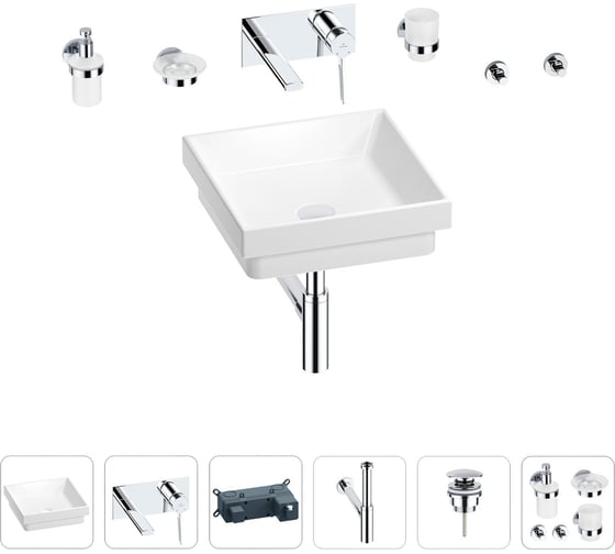 Раковина для ванной Wellsee Doux в наборе 8 в 1 201006001 1