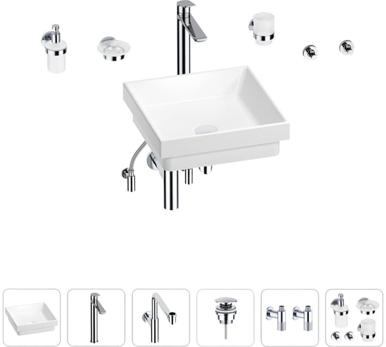 Раковина для ванной Wellsee Doux в наборе 9 в 1 201006006 1