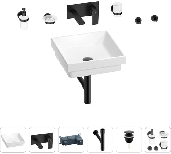 Раковина для ванной Wellsee Doux в наборе 8 в 1 201005977 1