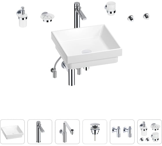 Раковина для ванной Wellsee Doux в наборе 9 в 1 201006011 1