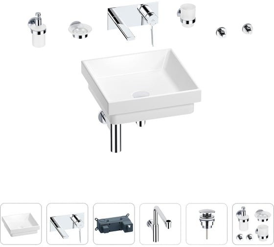 Раковина для ванной Wellsee Doux в наборе 8 в 1 201006021 1