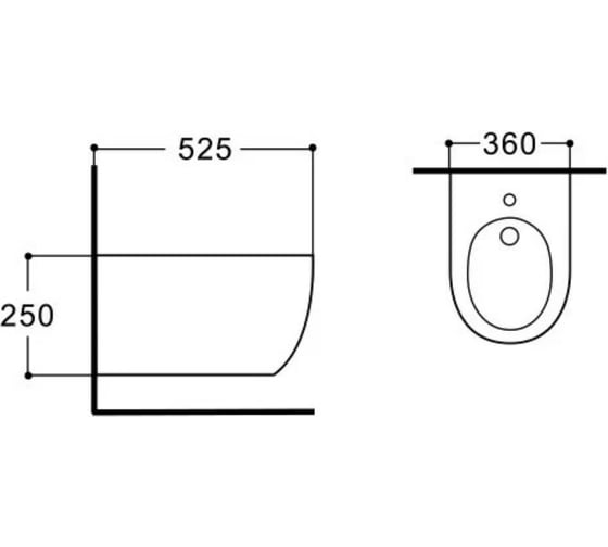 Подвесное биде Aquatek 535x360x250, цвет белый AQ1006-00 ЕВРОПА NEW 00000131894