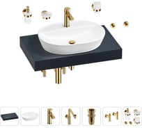 Комплект мебели для ванной комнаты с раковиной Wellsee Genuine Tree 201013783