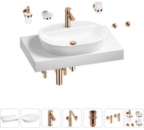 Комплект мебели для ванной комнаты с раковиной Wellsee Genuine Tree 201013814