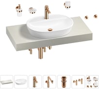 Комплект мебели для ванной комнаты с раковиной Wellsee Genuine Tree 201013839