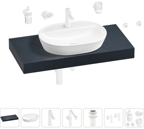 Комплект мебели для ванной комнаты с раковиной Wellsee Genuine Tree 201013850 1