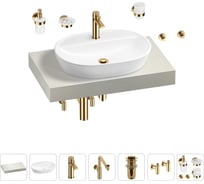 Комплект мебели для ванной комнаты с раковиной Wellsee Genuine Tree 201013778