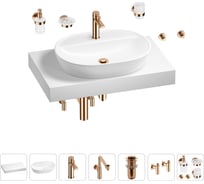 Комплект мебели для ванной комнаты с раковиной Wellsee Genuine Tree 201013819