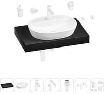 Комплект мебели для ванной комнаты с раковиной Wellsee Genuine Tree 201013825