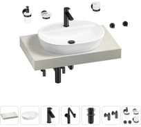 Комплект мебели для ванной комнаты с раковиной Wellsee Genuine Tree 201013772