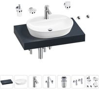 Комплект мебели для ванной комнаты с раковиной Wellsee Genuine Tree 201013781