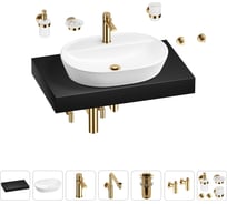 Комплект мебели для ванной комнаты с раковиной Wellsee Genuine Tree 201013828