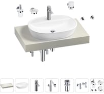 Комплект мебели для ванной комнаты с раковиной Wellsee Genuine Tree 201013776