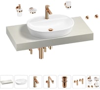 Комплект мебели для ванной комнаты с раковиной Wellsee Genuine Tree 201013834